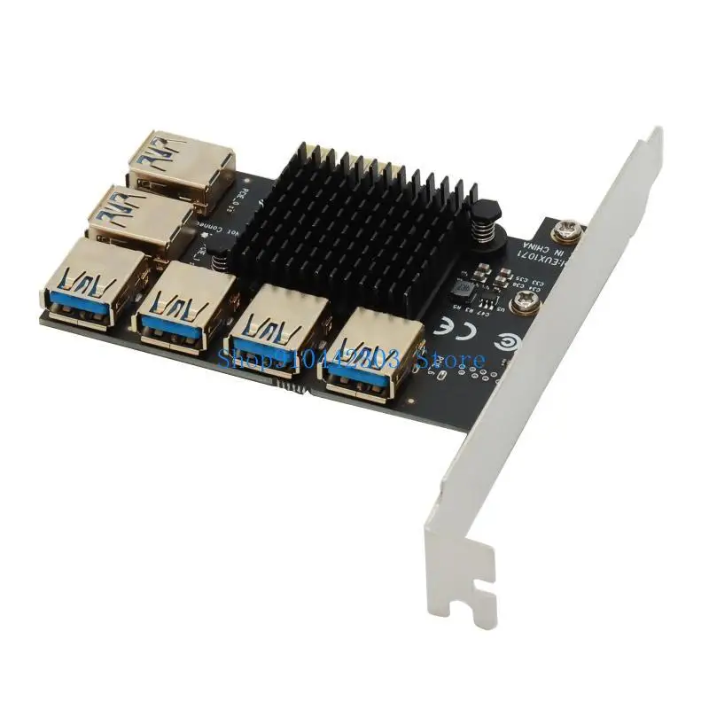 

L4MD PCIe Adapter 1x to 16x Mining Riser Card 1 to 6 USB Multiplier for BTC Miner