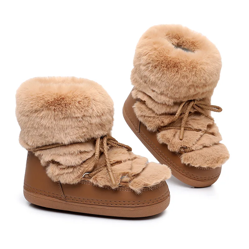 Women's Strap-in Heightening Boots Thick-soled Non-slip Warm Cotton Boots Lady's New Fashion Snow Winter Versatile Space Boots