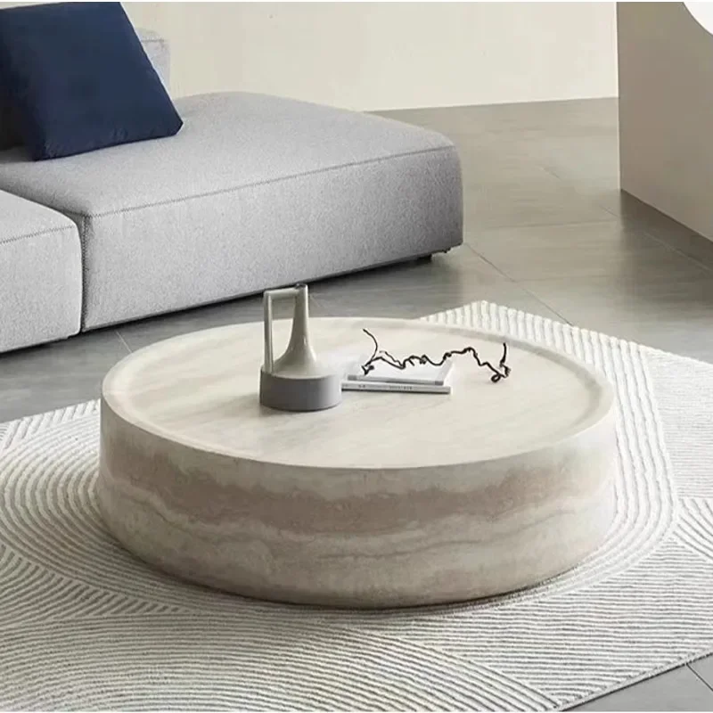 

Round hole stone coffee table Modern living room Simple designer Creative marble coffee table