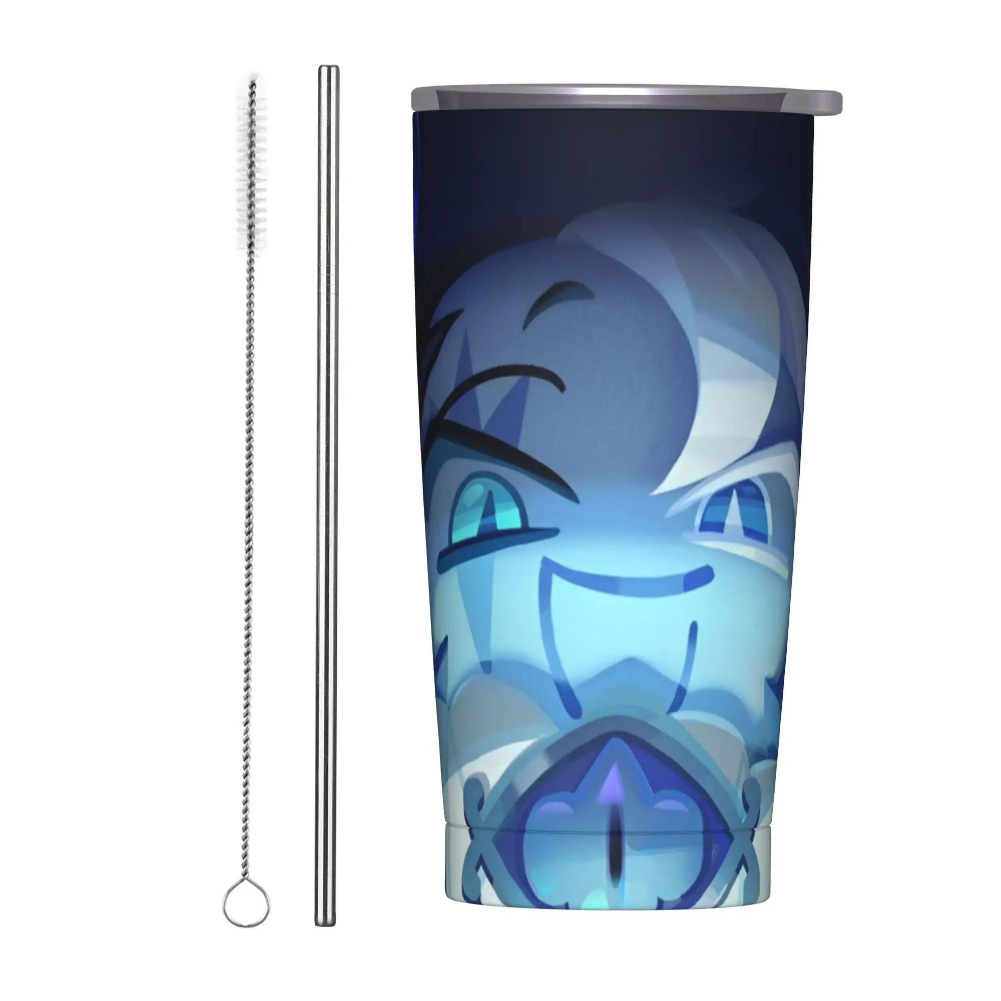 Shadow Cartoon Milk Cookie Run Kingdom Tumbler Vacuum Insulated Anime Thermal Cup Vacuum Flask Outdoor Mug Hot Cold Drink, 20oz