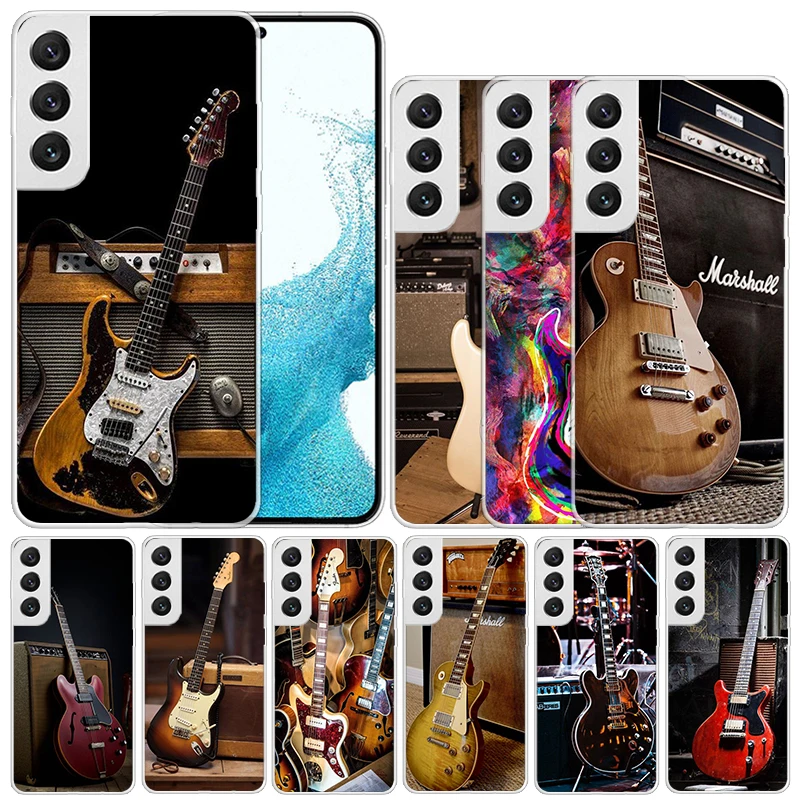 Music Score Musical Violin Guitar Soft Cover for Samsung Galaxy S23 S22 S21 Ultra S20 FE S10 Plus Print Phone Case S10E S9 S8 +