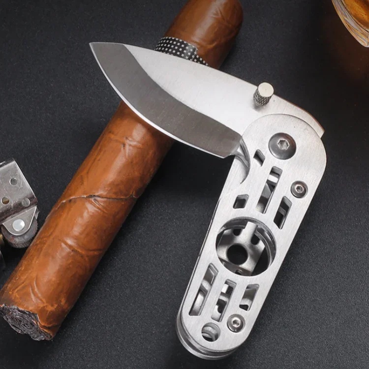 Stainless Steel Cigar Cutter Knife Pocket Cigar Puncher Travel Cigar Scissors Knife Cutter Punch Smoking Cutting Tool Gifts