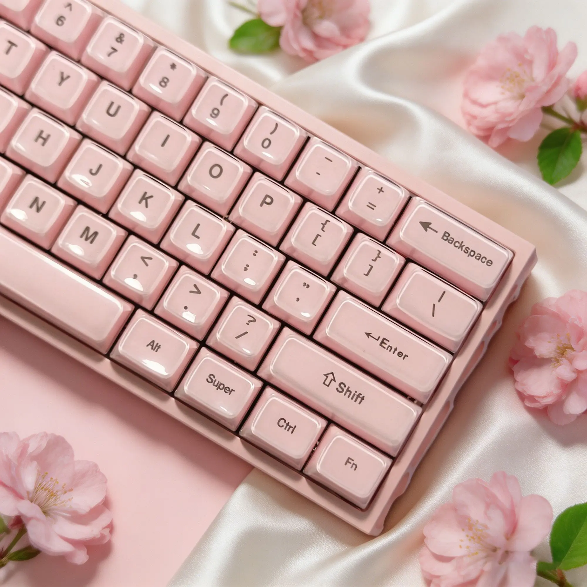 Crystal Jelly Top-Printed Keycaps MDA Profile 132-Key Full Set for Wooting MCHOSE Mad Catz AULA Mechanical Keyboards