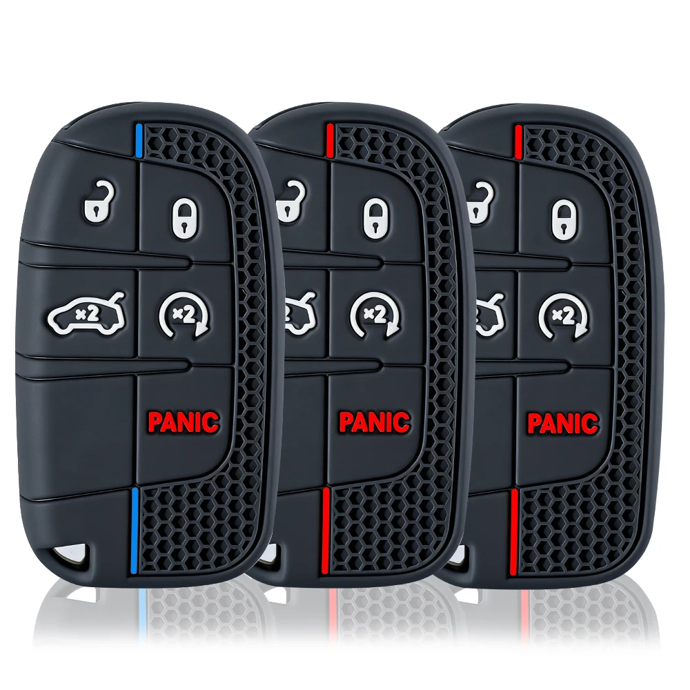 New Silicone Car Key Case Cover for Jeep Grand Cherokee Renegade Fiat Freemont Dodge Charger Challenger Durango Journey