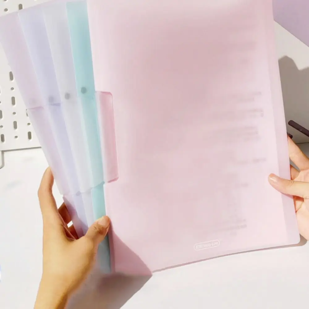 Rotating A4 Clipboard File Folder Candy Color Plastic Loose Leaf File Binder Side Open Student Test Paper Clip Office