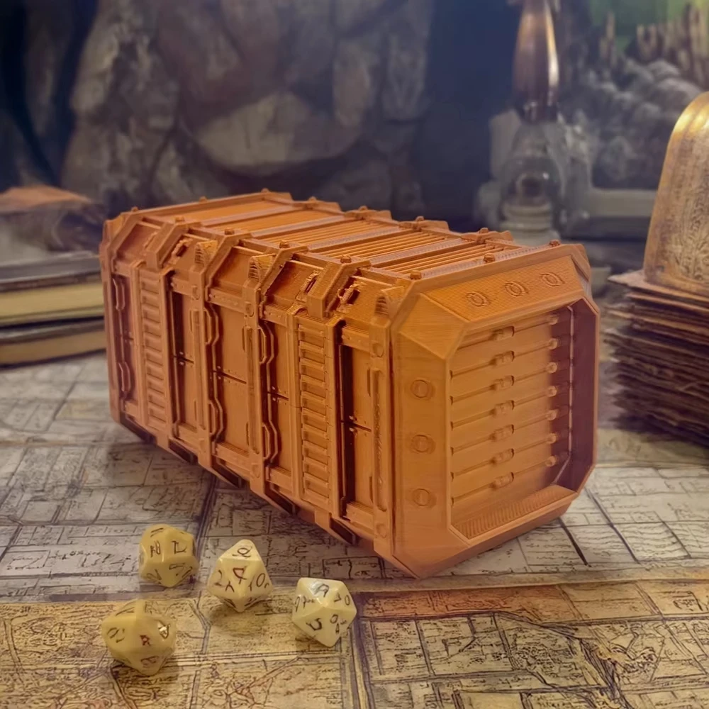 

Миниатюрный транспортировочный контейнер с 3D-печатью, футуристические транспортировочные контейнеры DND, настольные украшения для ролевых игр, пейзаж/домашние принадлежности, 1 шт.