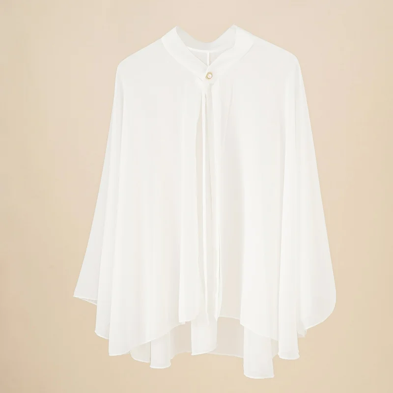 عباءة شال صغيرة للنساء ، معطف قصير ، لون واحد ، ملابس واقية من الشمس