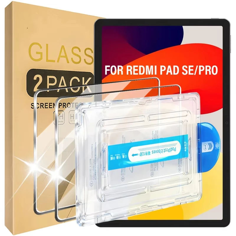 2pcs Easy Install Tempered Glass Screen Protector For Redmi Pad Pro12.1 Pro 5G SE 11 8.7 Xiaomi Pad 7 7Pro 11.2 6 5 6S Pro 12.4