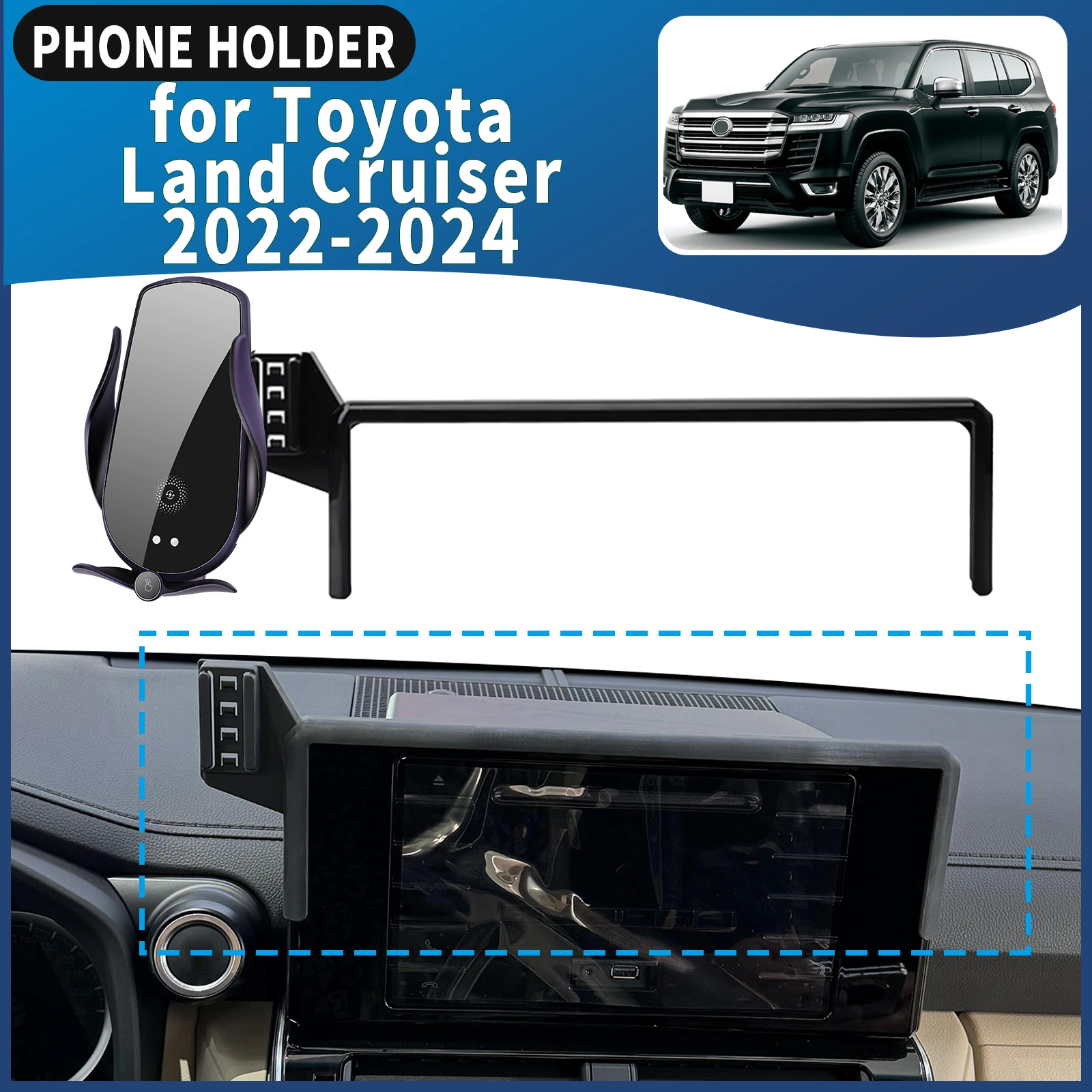 

fit for Toyota Land Cruiser LC300 GRX 2022-2024 Phone Holder Mount Vehicle-Specific GPS Navigation Easy Installation accessoires