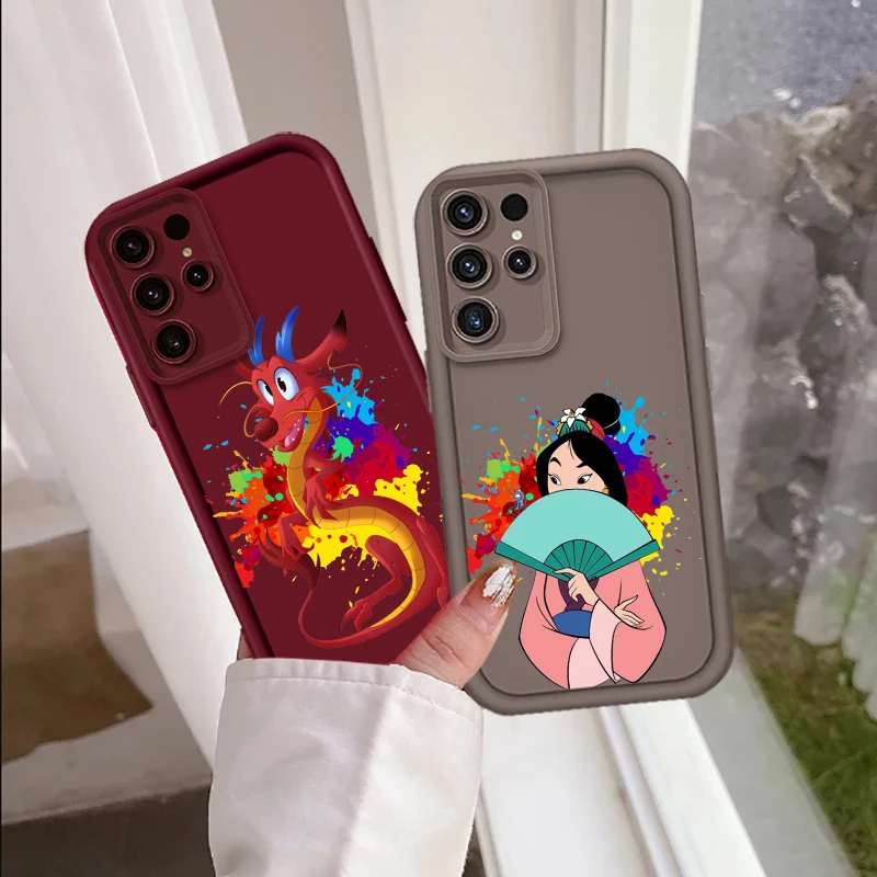 Disney Mulan Art Cool For Samsung Note 20 S24 S23 S22 S21 S20 Ultra Plus FE A25 A23 A22 A15 A31 5G Eye Ladder Back Phone Case