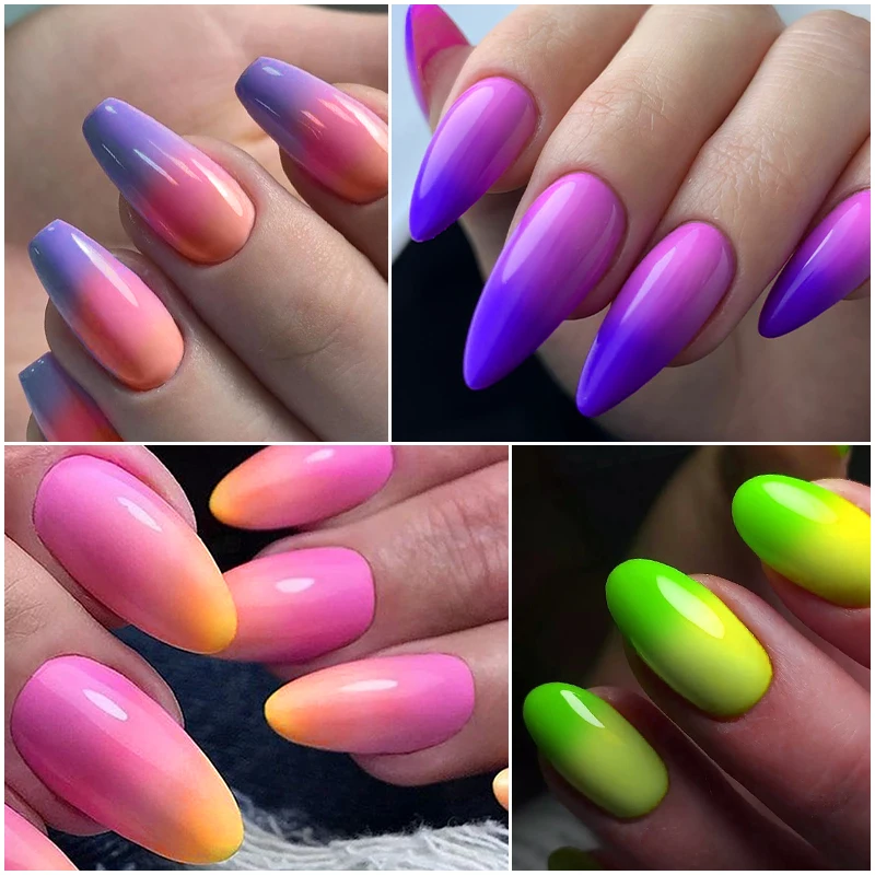 10/12Pcs Thermische Gel Nagellak Set Temperatuur Kleur Veranderende Semi Permanente Vernis Losweken Uv Led Manicure nail Art Kit