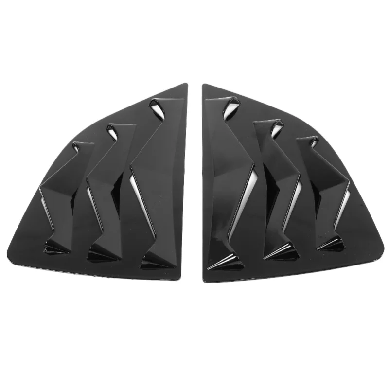 

2pcs Rear Side Window Louver ABS Gloss Black Air Vent Scoop Shades Cover Replacement For Fit Jazz 2014-2018