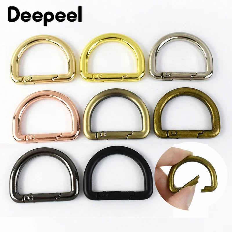 5/10Pcs Metal D Ring Buckle 16/19/25mm Bag Strap Spring Rings Hook Handbag Connect Clasp KeyChain DIY Hardware Accessories