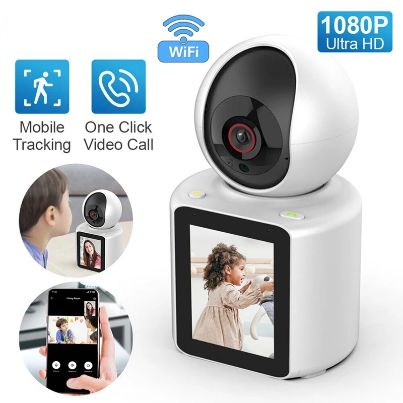 Intelligent Wifi Camera 1080P One Click Call IP Camera Video Baby Monitor EU Plug 1Set