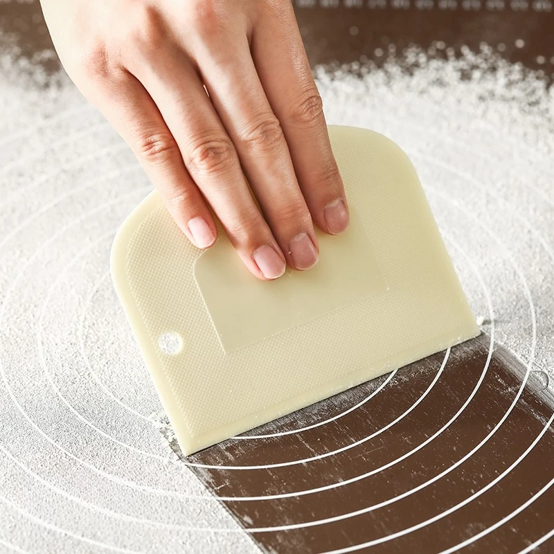 Dough Scraper with Scale Hanging Hole Multifunctional Pastry Cutter Cream Spatula Kitchen Baking Tool for Cake Bread Dough