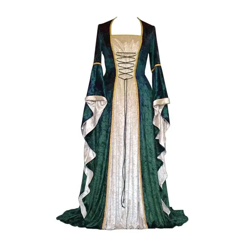Medieval Princess Court Dress S5XL Large Size Retro Costume Halloween Long Gown for Women Ethnic Stage Performance Clothing