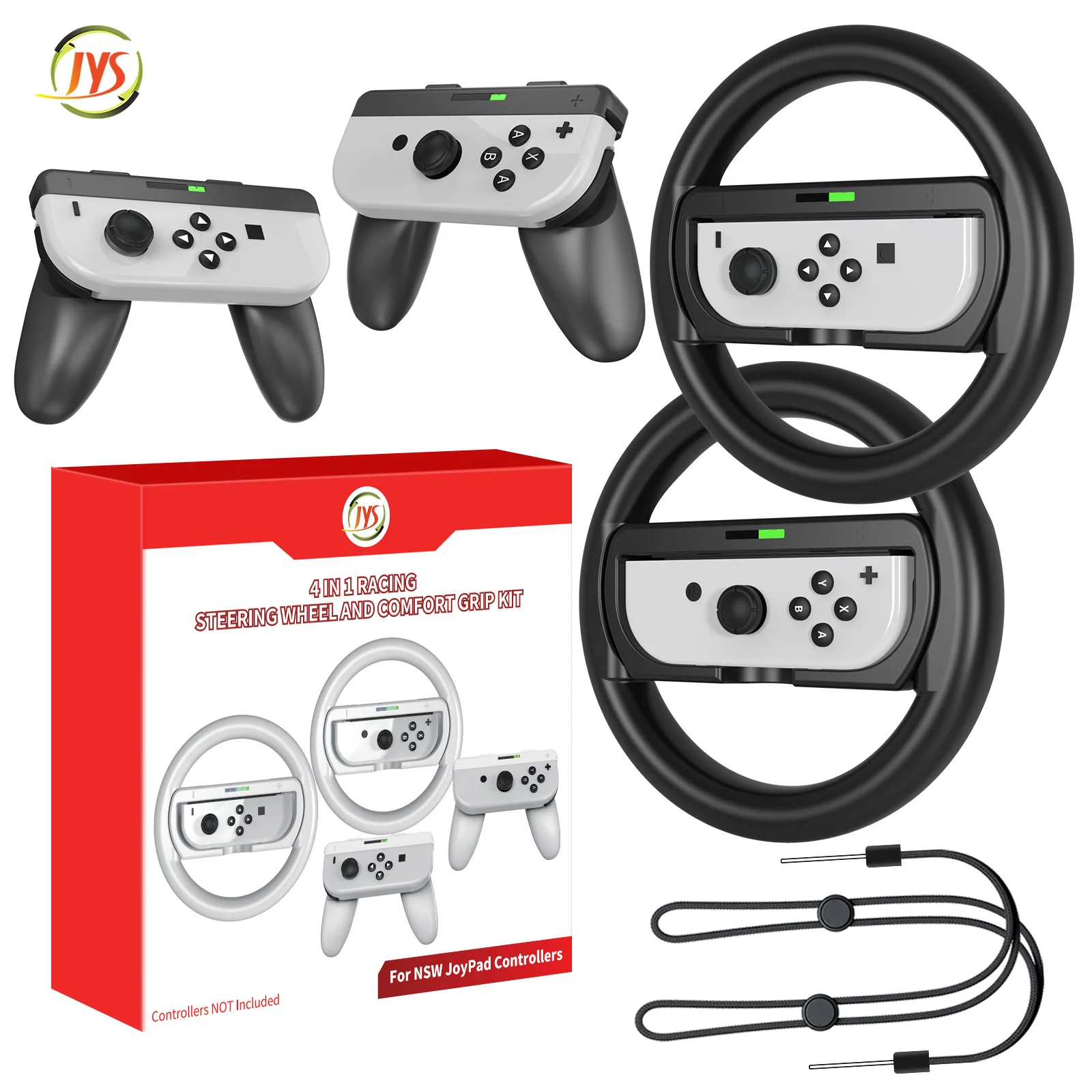 JYS-NS238 for Switch/Switch OLED M Kart steering wheel + 2-in-1 joy-con hand grip set switch OLED Accessories