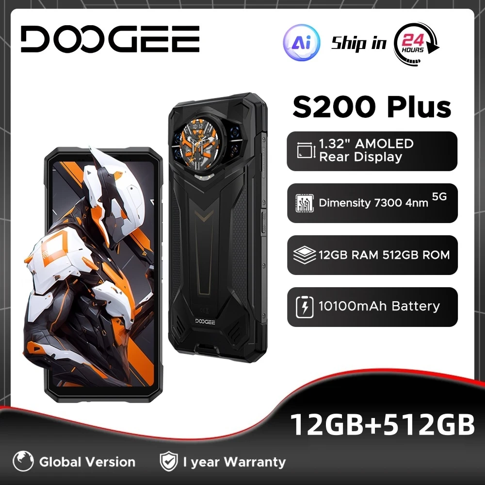 DOOGEE S200 Plus 5G AI Rugged Phone Dimensity 7300 1.32