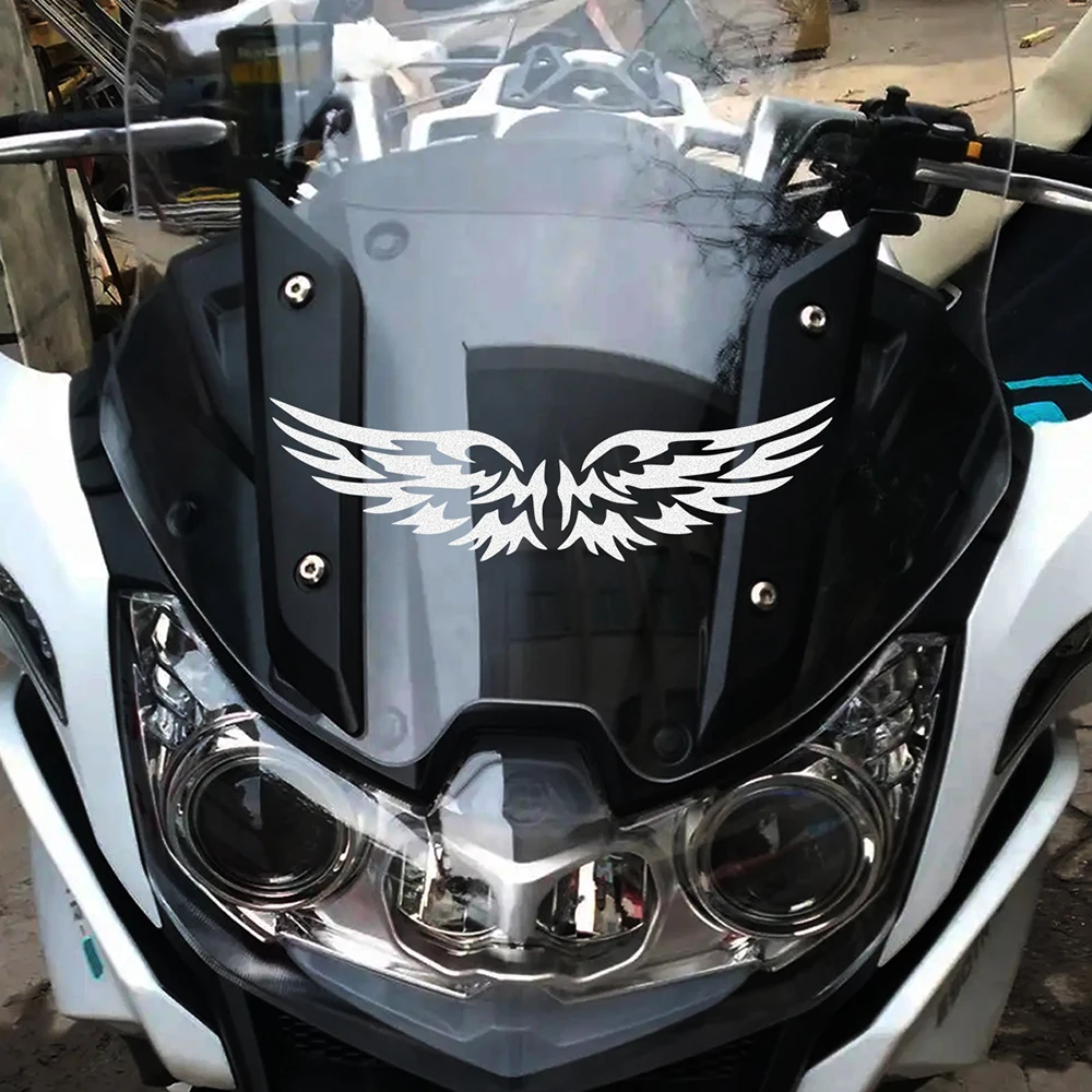 DIY Angel Wings Reflective Car Stickers Decor Moto Helmet Motorcycle Auto Body Windshield Fuel Tank Decals Accessories image 2