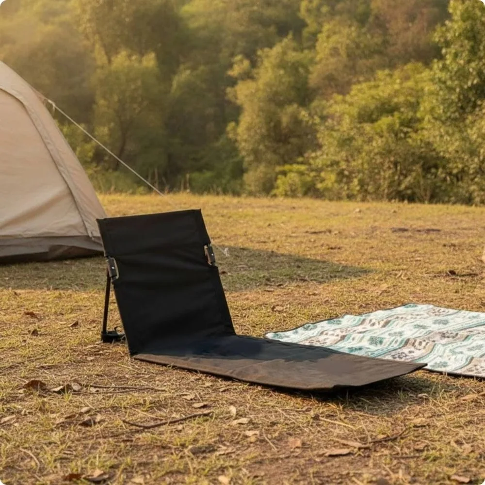Storage Bag Foldable Beach Mat Adjustable Size Sand Proof Camping Mat Lay Flat Sturdy Lounge Chair Outdoor