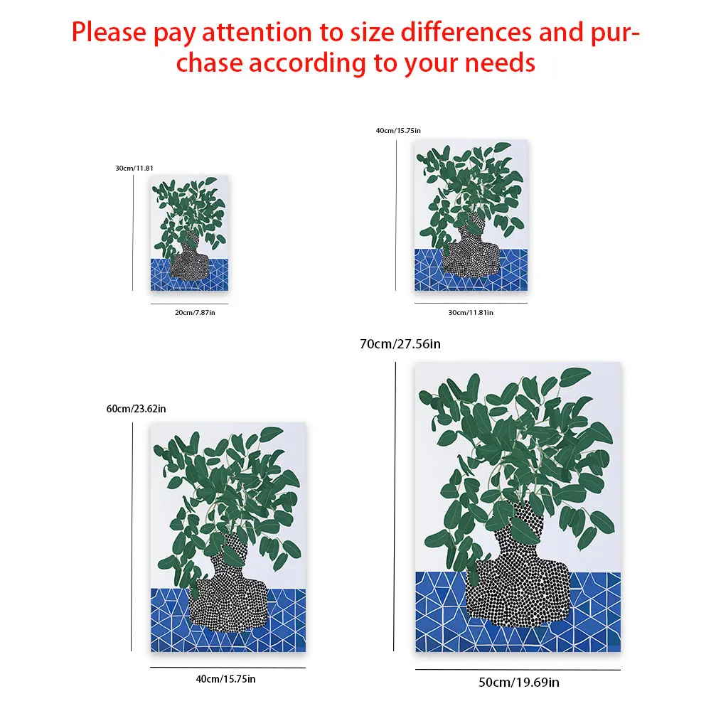 لوحة مطبوعة على القماش لتزيين الطاولة ، مزهرية مجردة ، نمط أوراق خضراء ، نمط متخصص حديث ، غرفة معيشة ، غرفة طعام ، غرفة نوم