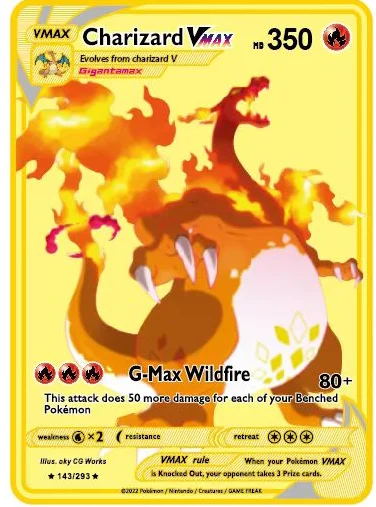 gmax pokemon cards Charizard 3 Water / 320 / VMAX Attack 1 I made a pokemon card