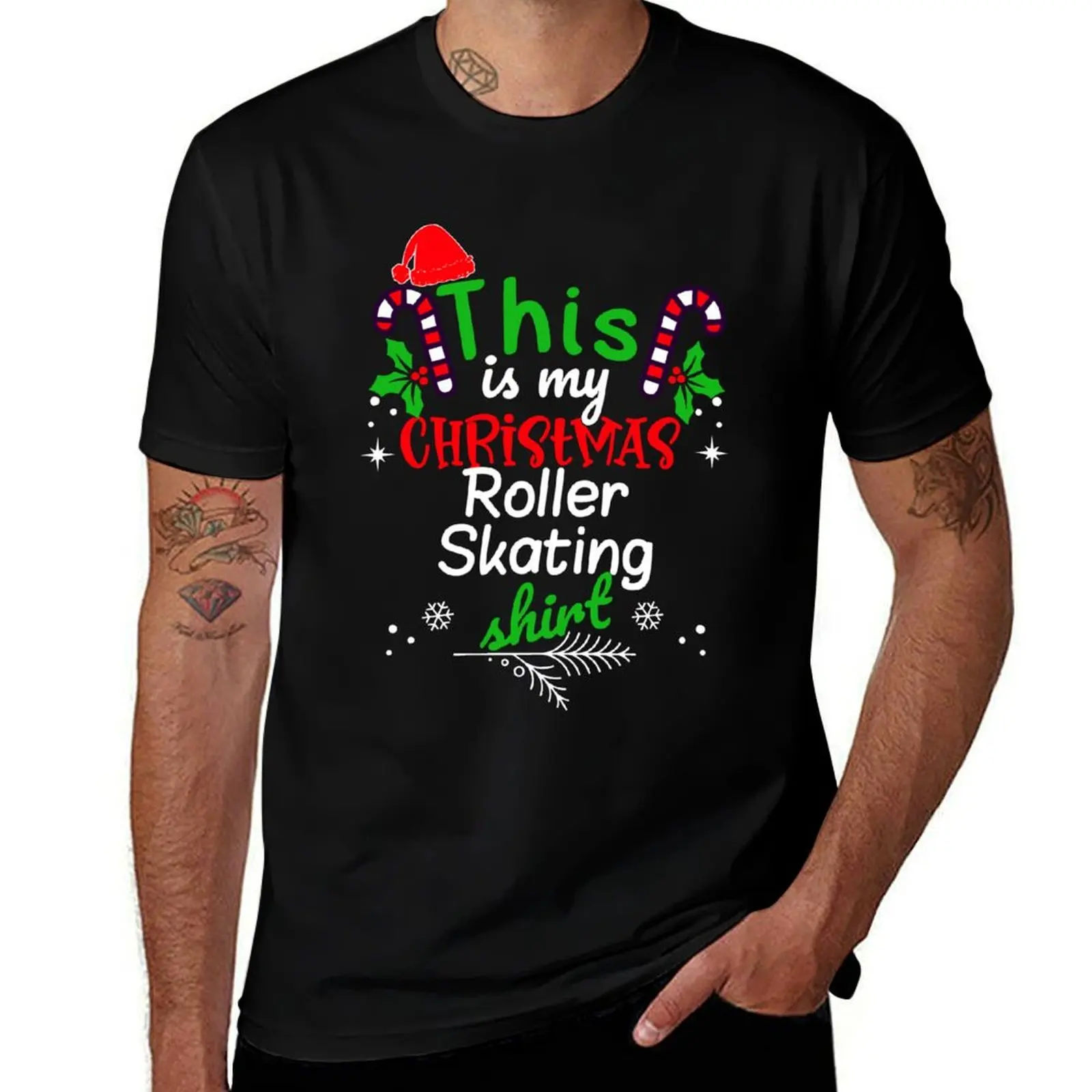This is my Christmas Roller Skating Shirt T-Shirt t shirts for man pack white T-Shirt