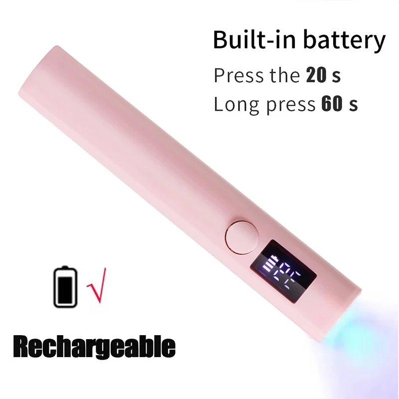 Lámpara de secado de uñas UV, máquina portátil recargable por USB, Luz LED UV de secado rápido, lámpara de mano para esmalte de uñas de Gel, manicura