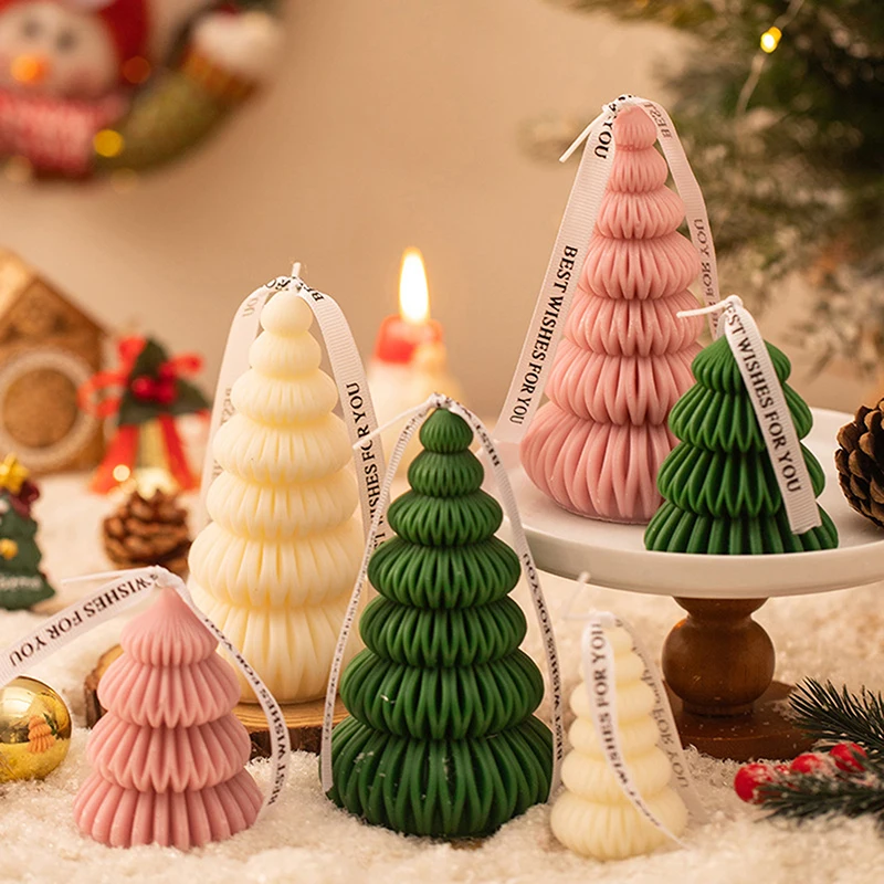 Christmas Tree Candle Mold Silicone 3D Pine Cones Large 2024 New Handmade Form For Candle Making