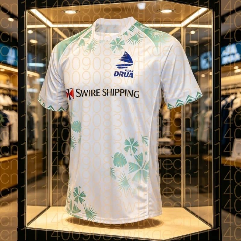 2026 Herren Fiji Drua Rugby Single Jersey T-Shirt Trainingsuniform Kurzarm Herren O-Ausschnitt Schnelltrocknend Sport Familien Kinder T-Shirts – Detail 1