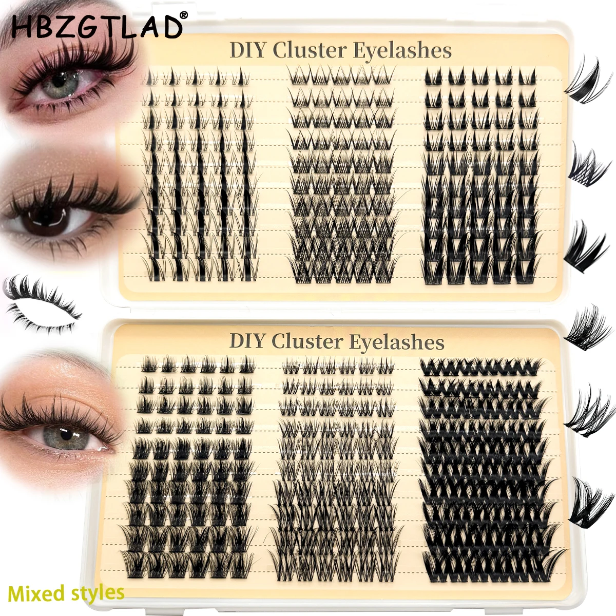 Anime Cosplay Lashes - HBZGTLAD 60D-300D Spikes Lash Clusters Manga