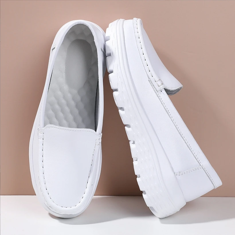 Black Soft Sole Breathable Lightweight And Comfortable Shoes White Medical Thick Sole Work Shoes Nurse Shoes