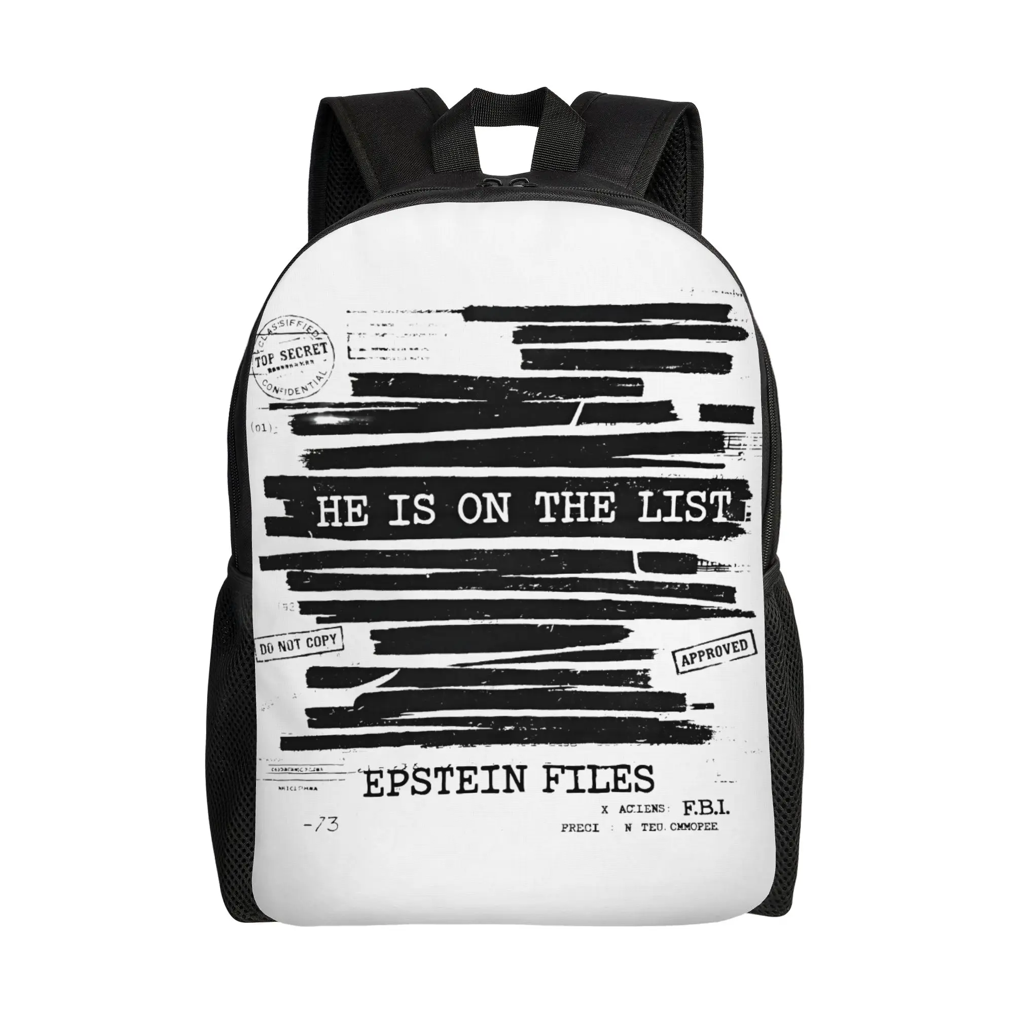 

Рюкзак Jeffrey Files Redacted Document Epstein для мужчин, женщин, подростков, студентов, рабочий городской рюкзак, забавная сумка для ноутбука, спортивная сумка через плечо