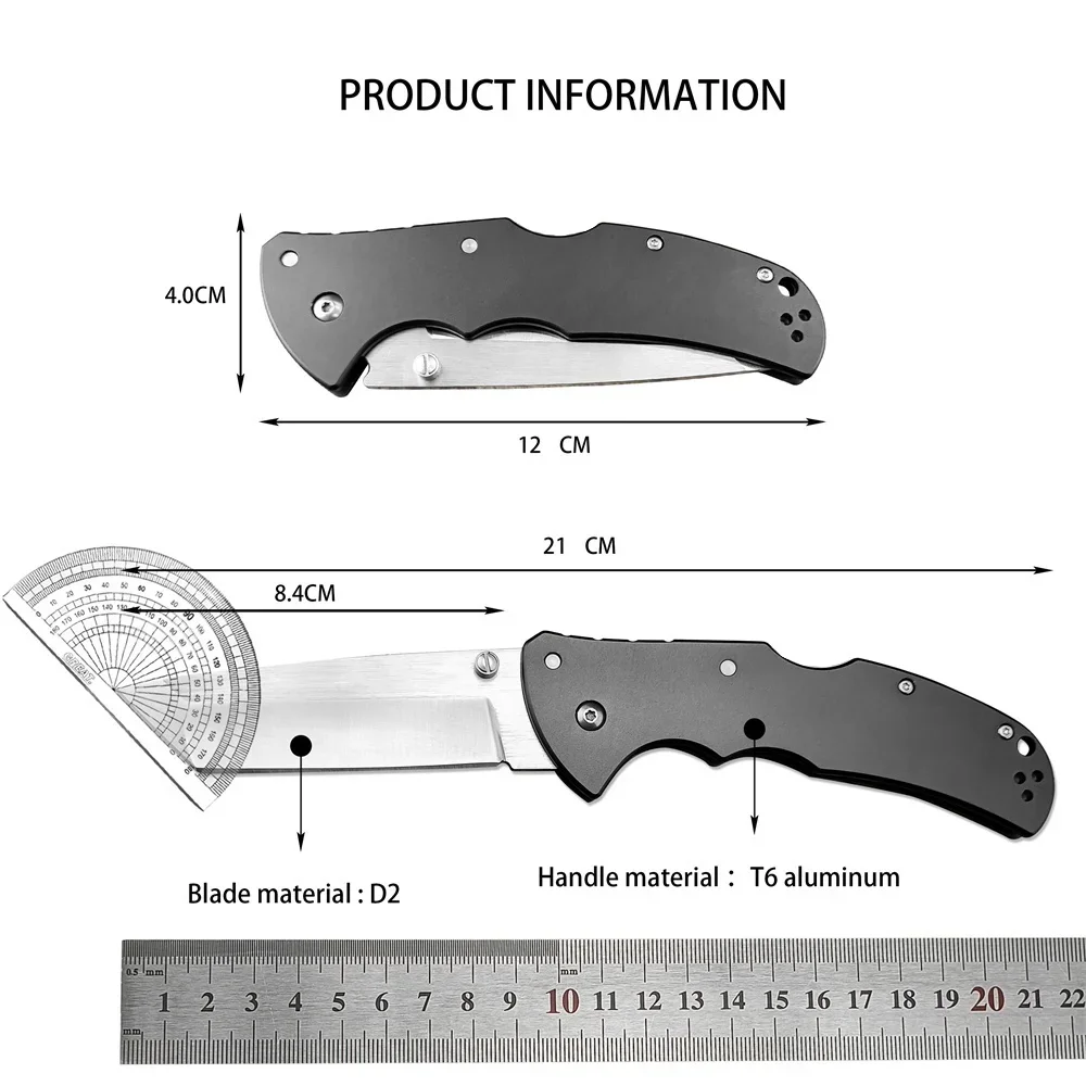 Tactical CODE Pocket Folding Knife D2 Tanto Blade T6 Aluminum Handle Outdoor Survival Knives Camping Hunting EDC Tool for Gifts