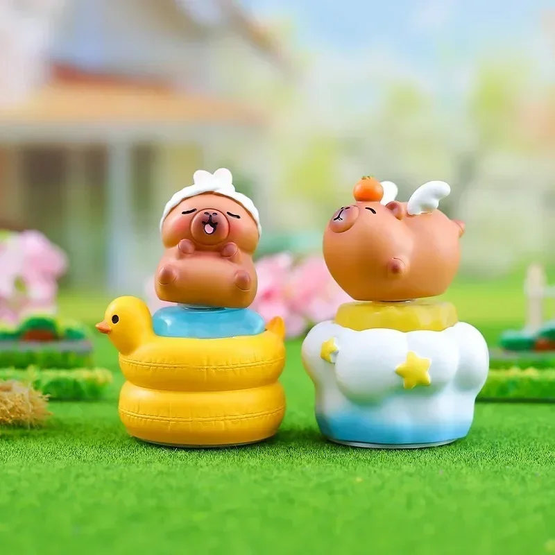 Capibala กล่องตาบอดเครื่องประดับหมุนกระดิ่งสไตล์โต๊ะสัตว์เลี้ยงน่ารัก Decompression หมุนเสียงปลดล็อค 6 รูปร่างการรักษา