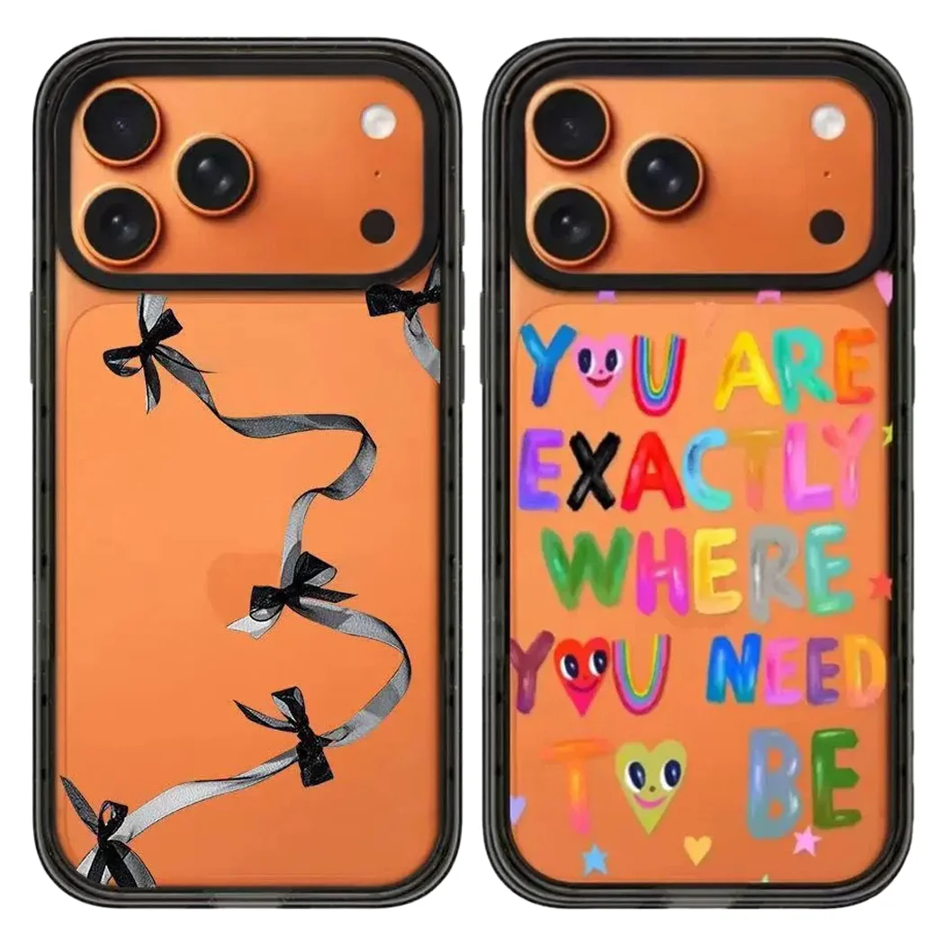 

Colorful Letters Acrylic Black Border Magnetic Case: Compatible With IPhone 17 16 15 14 13 12 Pro Max 17 Air
