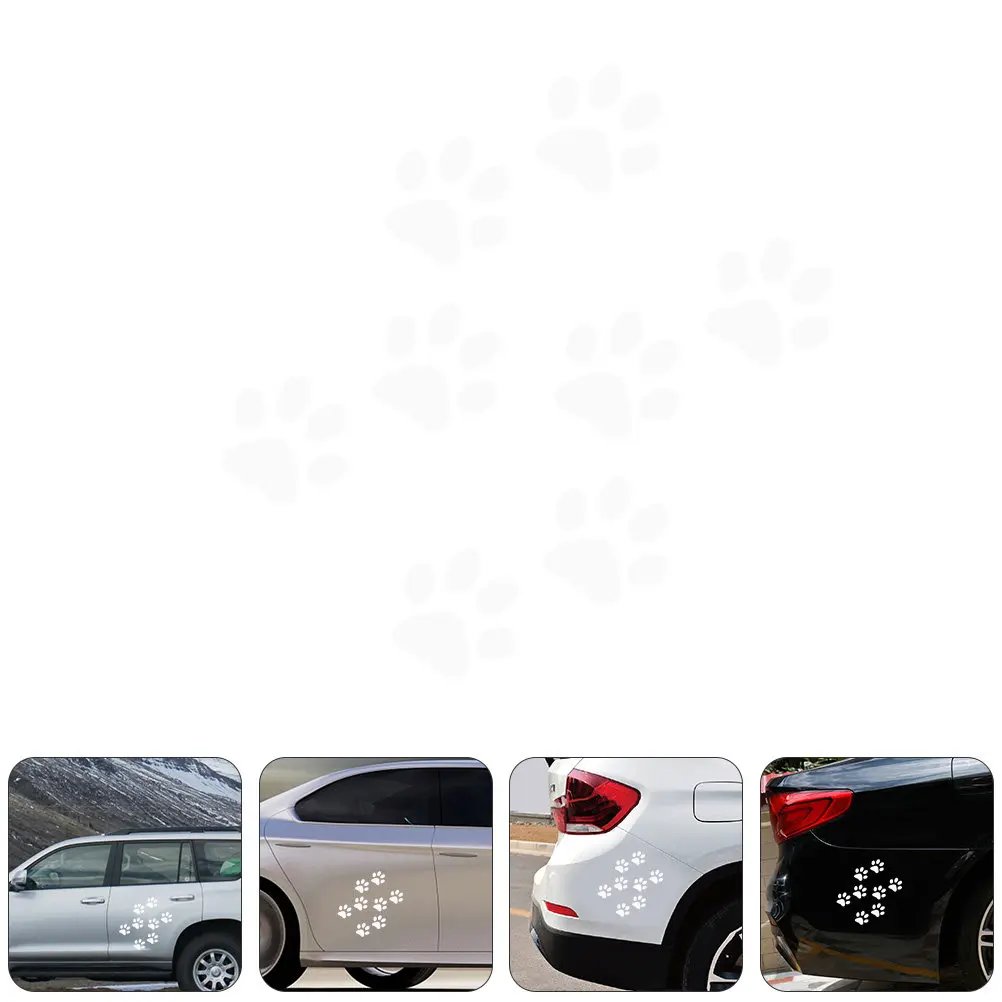24Pcs Cat Footprint Car Sticker Premium Flexible PVC Decorative Decal for Auto Body Window Decoration Stylish Car Accessory