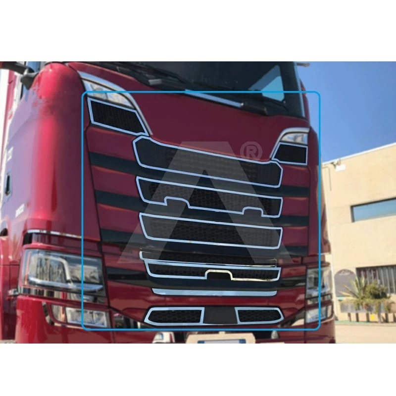 Kaptur z metalową pastą dekoracyjne naklejki części do 1/14 Tamiya ciągnik siodłowy Scania 56368 770s akcesoria DIY