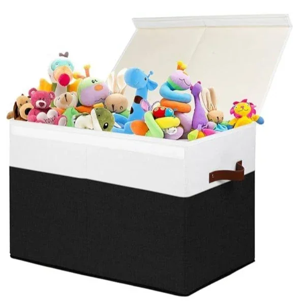 

Большой ящик для хранения игрушек с крышкой, прочный контейнер-органайзер для игрушек с разделителями для детей