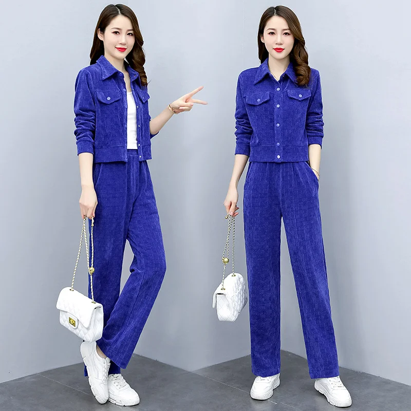 

Women Sweater Suit Sportswear Two-piece Autumn Long Pants High-end Spring Fashion Explosion Style Casual Cardigan Set Trousers