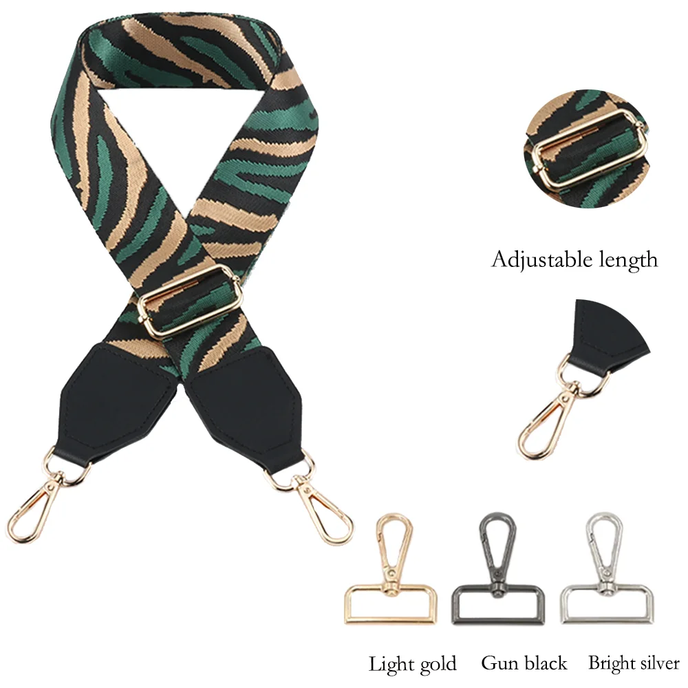 5CM Wide Colorful Zebra Stripes EveDiy Single Shoulder Crossbody Strap Adjustable Strap Bag Strap Striped All-In-One Bag Strap