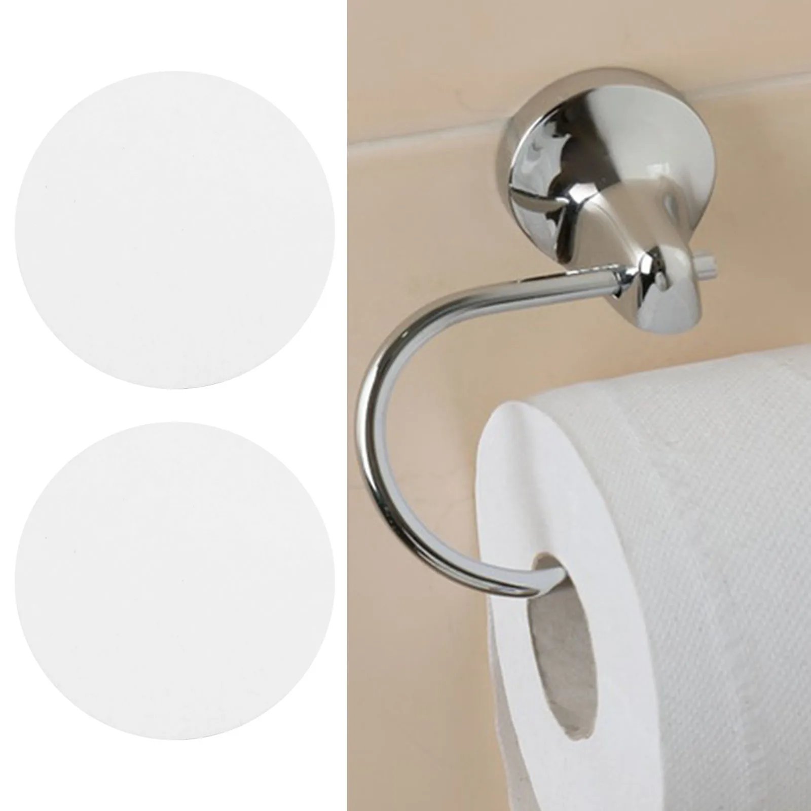 

100 Pcs Suction Cup Hooks PVC Reusable Shower Pads Double Sided Mount Circular Sticker Pad