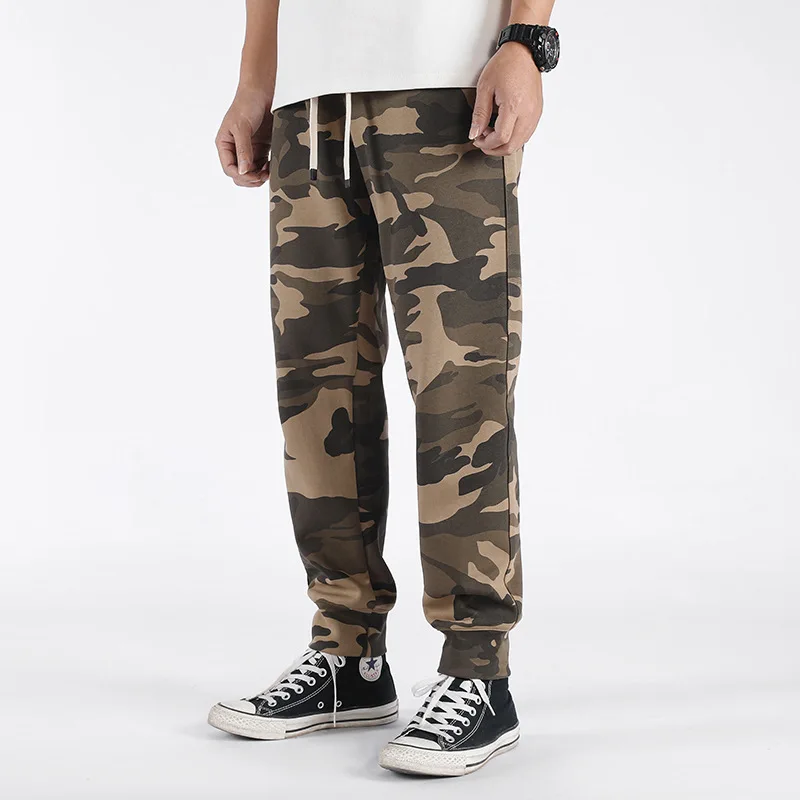 Camouflage cargo pants men's spring and summer straight casual pants loose dirt-resistant straight pants