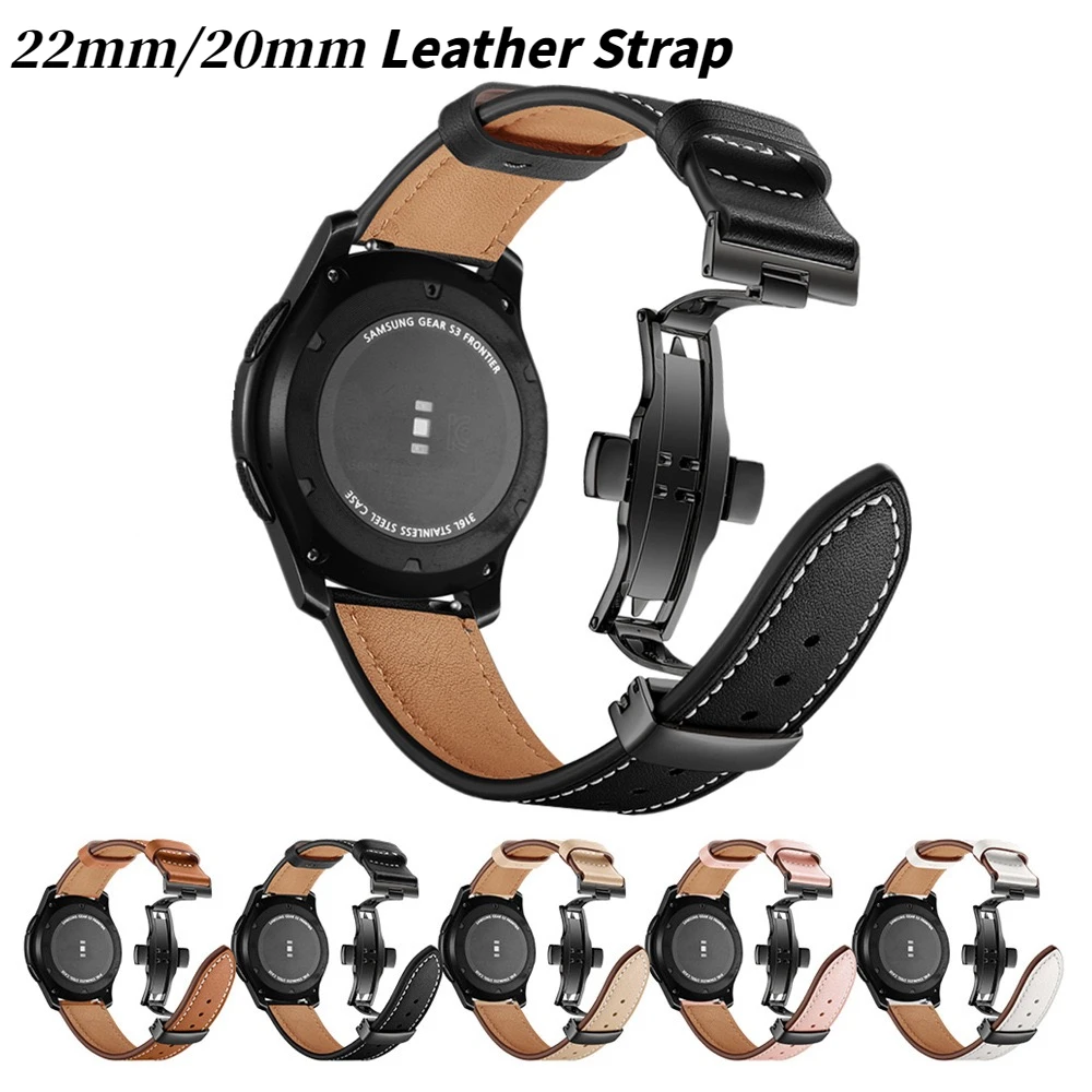 

Кожаный ремешок для Samsung Watch 3/4 Gear S3/Active2/Huawei Watch 4/3/GT4-3-2 Pro, 22 мм 20 мм