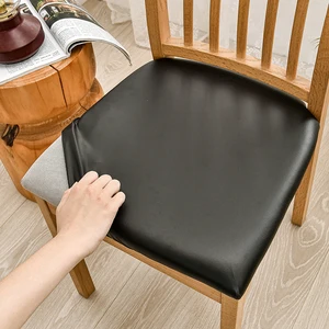 1ピースの防水PUファブリックストレッチチェアカバーシートクッションカバーチェアカバーカバーダイニングホームパーティー用の大きな弾性シートケース 8ベストセールス防水椅子カバー-3