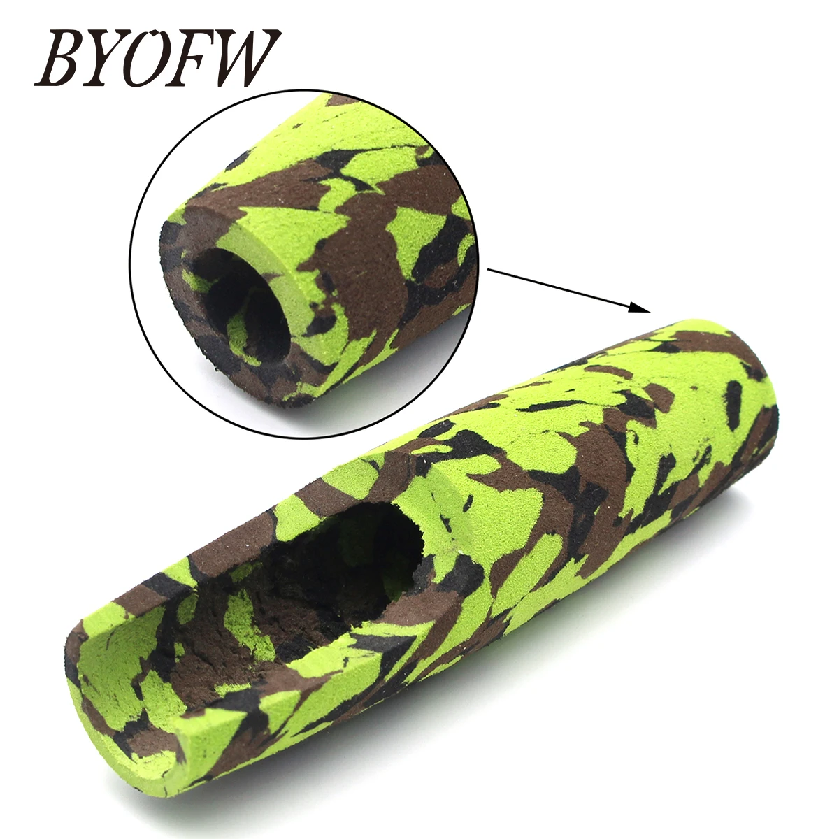 Imagem -05 - Byofw-eva Foam Butt Spinning Vara de Pesca Handle Kit Camo Verde Split Grip 16 Ips Assento Carretel Similar Pole Building Repair