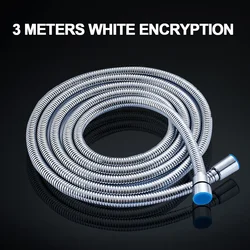 ZhangJi 3 meter Silver High Density Stainless Steel Shower Hose Flexible Water Pipe Common Faucet Hose Bathroom Accessorie