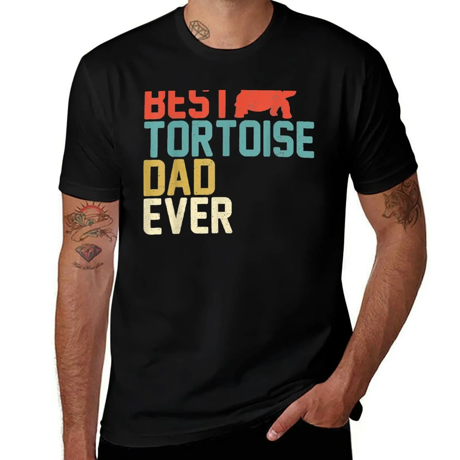 Best Tortoise Dad Ever , Vintage Retro T-Shirt Summer Festival T-Shirt