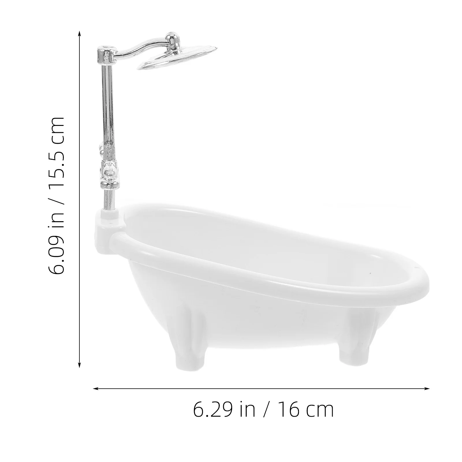 حوض استحمام مصغر واقعي بمقياس 1:12، أثاث حمام مستقر، إكسسوارات منزل مصغر، ديكور للعب التخيلي