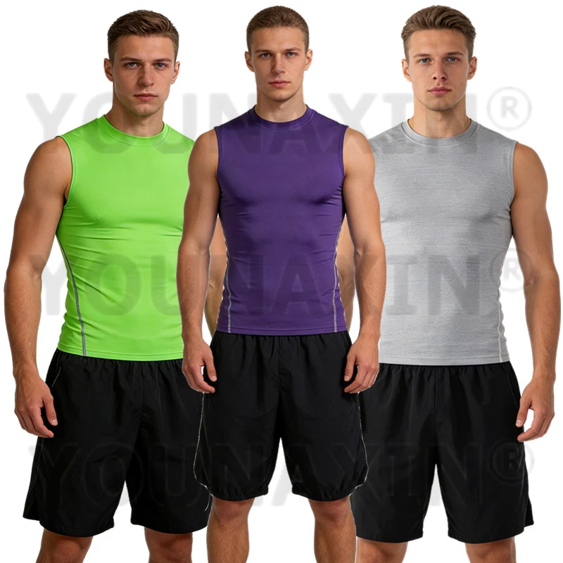 

3 Pcs Men's Cycling Sports Vest Tank Top Bodybuilding Sleeveless T-Shirts Fitness Running Football Basketball S M L XL 2XL 3XL